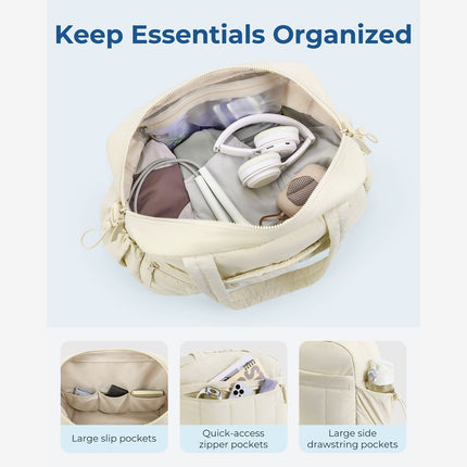 Black Travel Bag for Carry-On – Lightweight & Water-Resistant with Trolley Strap & PVC Pocket