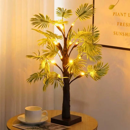 Tropical Palm Leaf LED Light Decor – Warm White Glow Accent Lamp for Home or Bedroom