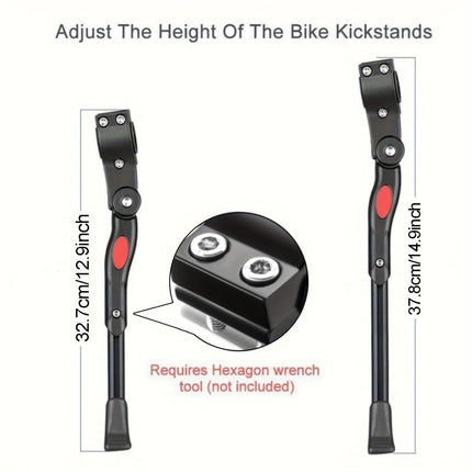 Adjustable Aluminum Bike Kickstand – Universal Side Stand for 12" to 29" Bicycles