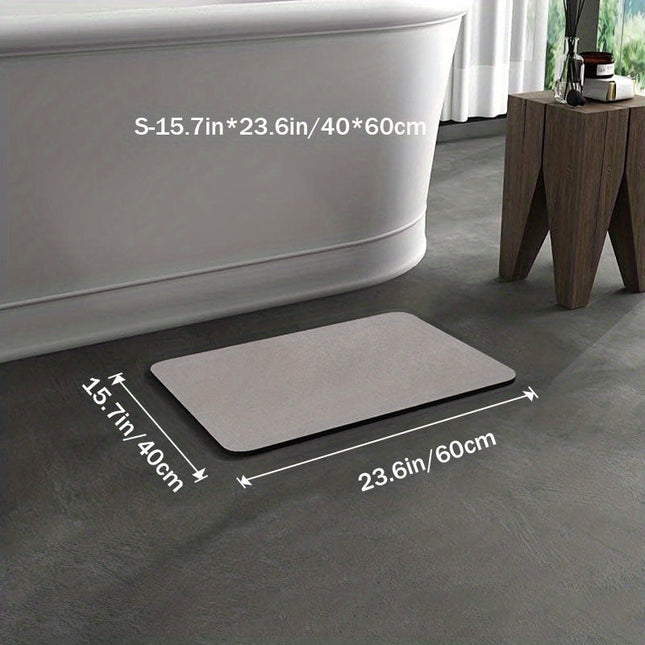 AquaGrip Diatomite Bath Mat 16" x 24" – Quick-Dry Non-Slip Bathroom Floor Mat for Safe & Stylish Comfort
