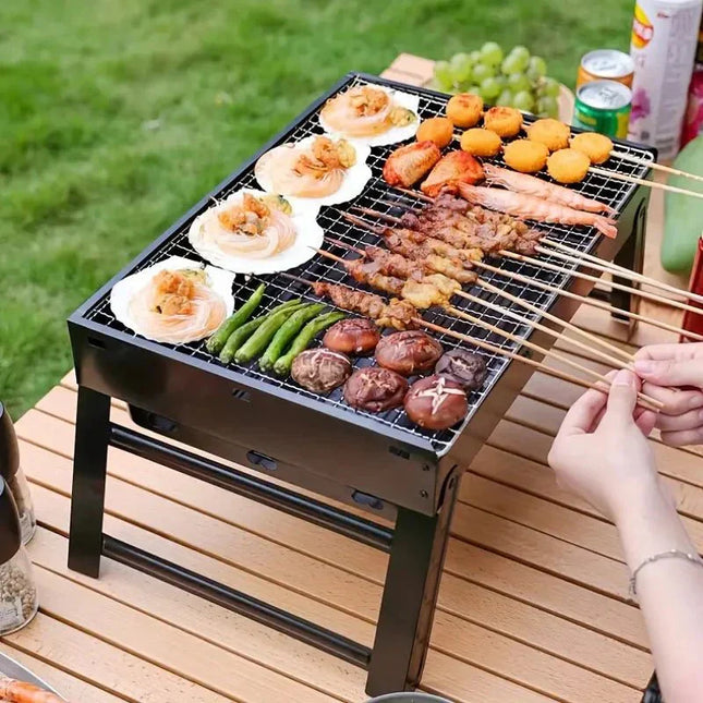Portable Charcoal BBQ Grill – Compact & Foldable Outdoor Barbecue for Camping, Beach, and Garden