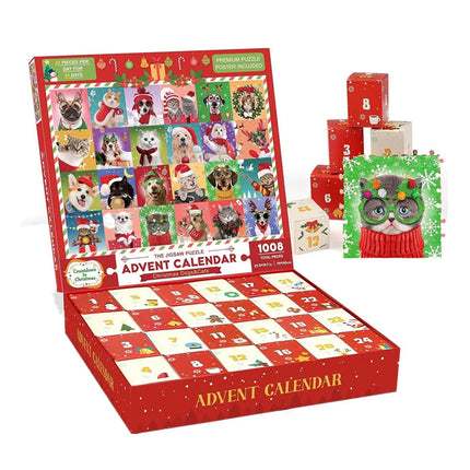 Dog & Cat Puzzle Advent Calendar – 24-Day Christmas Countdown with Adorable Pet Jigsaw