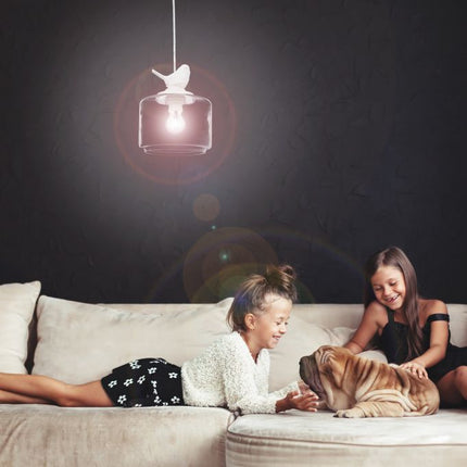 Bird-Inspired Pendant Ceiling Light 7.9″ Ø × 10.2″ H – Nature Decor Hanging Lamp with E27 LED Socket