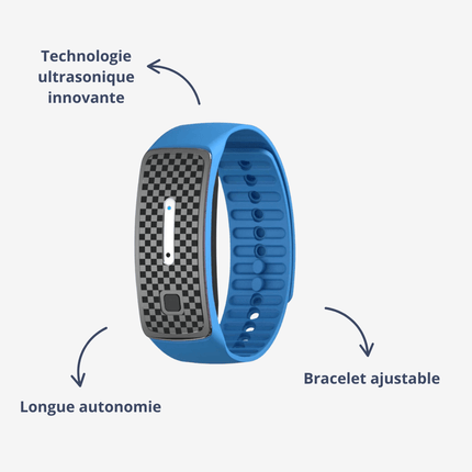 Ultrasonic Mosquito Repellent Bracelet – Chemical-Free, Adjustable, Waterproof Wristband for Kids & Adults