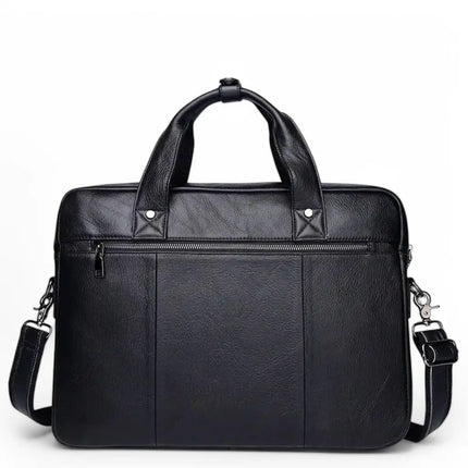 16-Inch Leather Laptop Bag for Men – Premium Business Briefcase with Padded Sleeve and Organizer