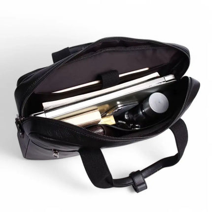 16-Inch Leather Laptop Bag for Men – Premium Business Briefcase with Padded Sleeve and Organizer