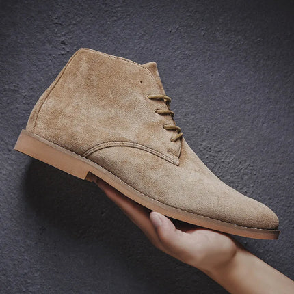 Men's Suede Desert Boots with Laces – Classic Chukka Style for Fall & Winter