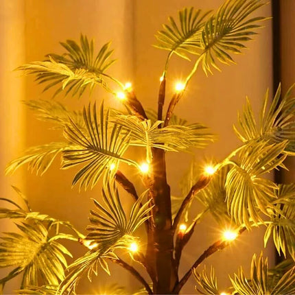 Tropical Palm Leaf LED Light Decor – Warm White Glow Accent Lamp for Home or Bedroom