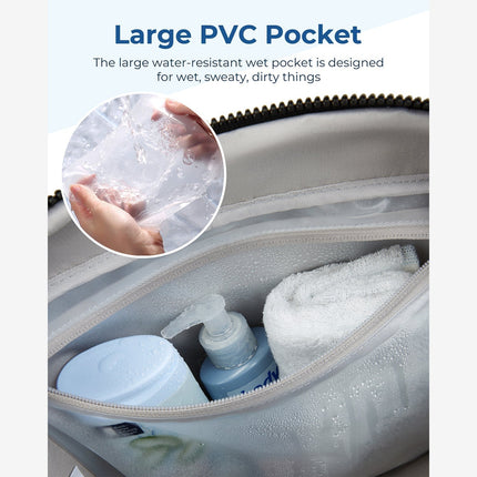 Black Travel Bag for Carry-On – Lightweight & Water-Resistant with Trolley Strap & PVC Pocket