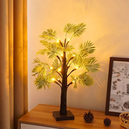 Tropical Palm Leaf LED Light Decor – Warm White Glow Accent Lamp for Home or Bedroom