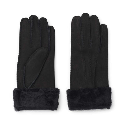 Women's Sheepskin Leather Gloves with Shearling Wool Lining & Fur Trim – Warm, Stylish & Durable Winter Accessory