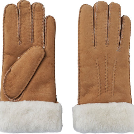Women's Sheepskin Leather Gloves with Shearling Wool Lining & Fur Trim – Warm, Stylish & Durable Winter Accessory