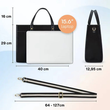 Stylish 15.6" Canvas Laptop Tote Bag for Women – Water-Resistant, Spacious, and Multi-Functional
