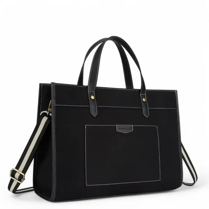 Stylish 15.6" Canvas Laptop Tote Bag for Women – Water-Resistant, Spacious, and Multi-Functional