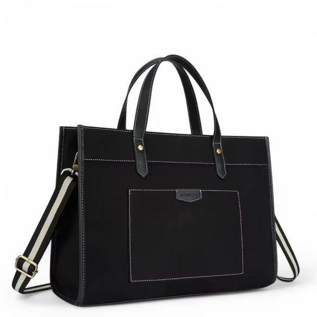 Stylish 15.6" Canvas Laptop Tote Bag for Women – Water-Resistant, Spacious, and Multi-Functional