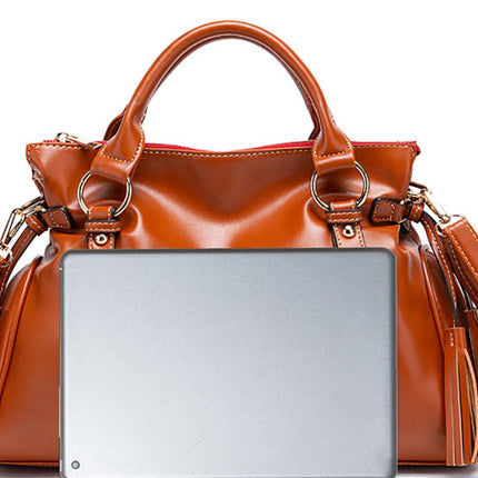 Caramel Flow Large Hobo Bag – Stylish PU Leather Shoulder Bag for Women