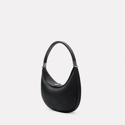 Vegan Leather Half Moon Shoulder Bag with Gold Hardware – Minimalist Luxury Women’s Crescent Design