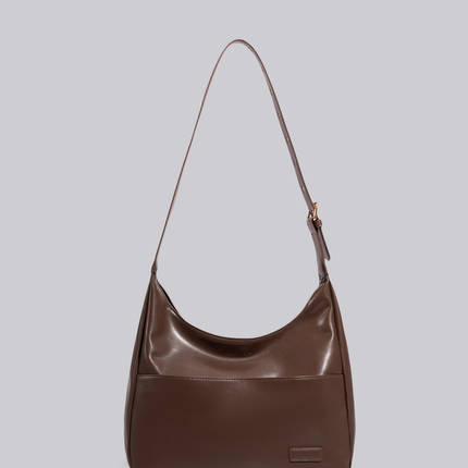Black Shoulder Bag – Minimalist & Spacious Vegan Leather Design