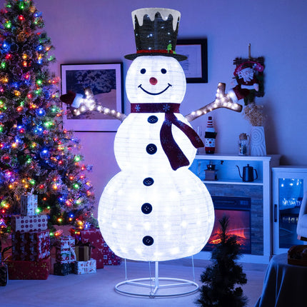 6ft Lighted Christmas Snowman with 180 Warm White LEDs – Indoor & Outdoor Holiday Yard Decoration