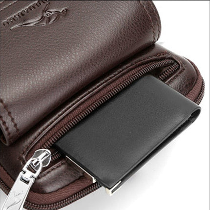 Men’s Anti-Theft PU Leather Crossbody Bag – Stylish & Compact Shoulder Sling