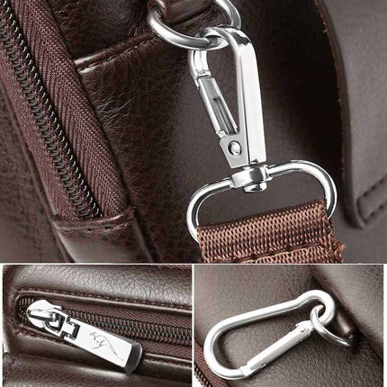 Men’s Anti-Theft PU Leather Crossbody Bag – Stylish & Compact Shoulder Sling