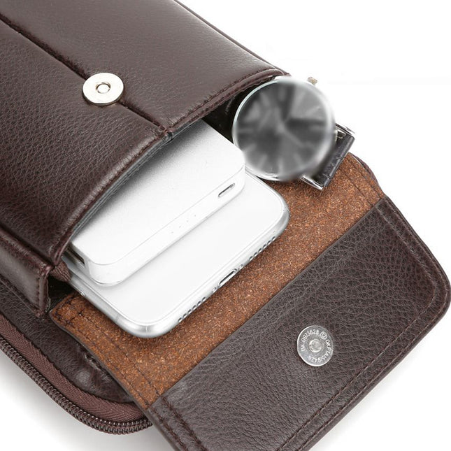 Men’s Anti-Theft PU Leather Crossbody Bag – Stylish & Compact Shoulder Sling