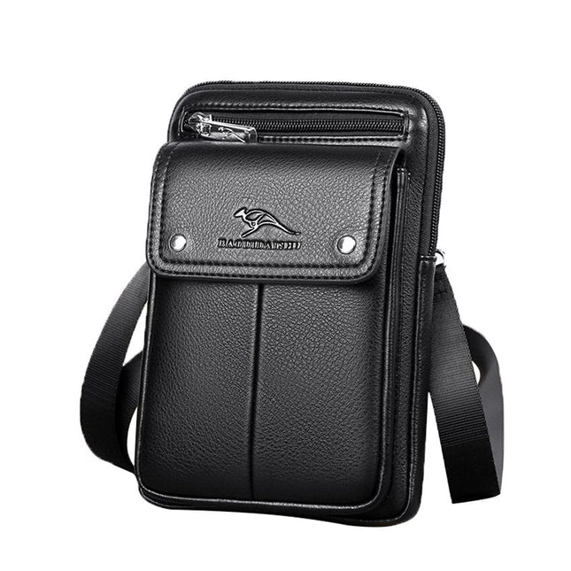 Men’s Anti-Theft PU Leather Crossbody Bag – Stylish & Compact Shoulder Sling