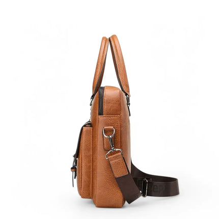 Premium Brown Leather 13-Inch Laptop Bag for Men – Timeless Design & Practical Functionality