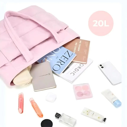 Black Puffer Tote Bag – Lightweight Quilted Tote for Laptop & Daily Use