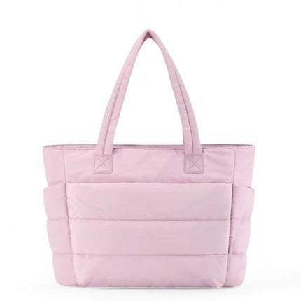 Black Puffer Tote Bag – Lightweight Quilted Tote for Laptop & Daily Use