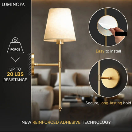 Wireless Peel & Stick Wall Lamp – No Drill, Easy Installation, Modern LED Design