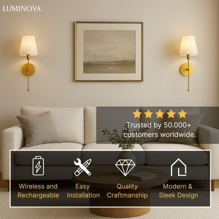 Wireless Peel & Stick Wall Lamp – No Drill, Easy Installation, Modern LED Design