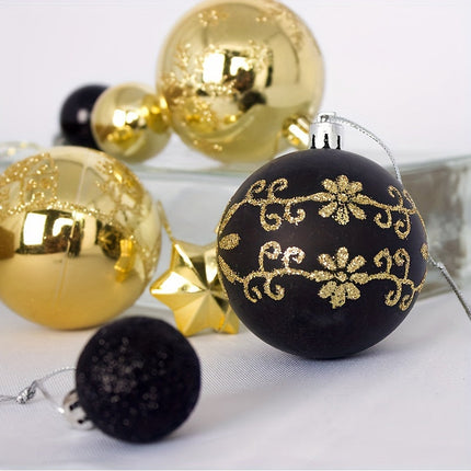 24-Piece Christmas Ornament Set – Shiny, Matte & Glitter Baubles for Tree, Wreath & Holiday Décor
