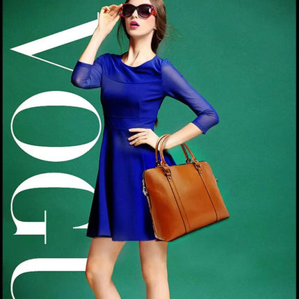 14-Inch Leather Laptop Bag for Women – Elegant, Durable & Water-Resistant