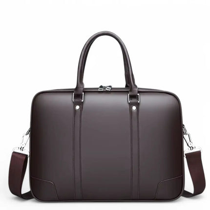 Men's 14-Inch Leather Laptop Bag – Elegant & Professional Briefcase