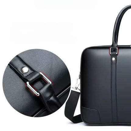 Men's 14-Inch Leather Laptop Bag – Elegant & Professional Briefcase
