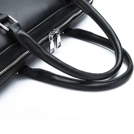 Men's 14-Inch Leather Laptop Bag – Elegant & Professional Briefcase