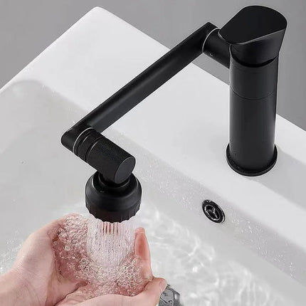 360° Swivel Kitchen & Bathroom Faucet – Modern Matte Black Design with Dual Spray Modes