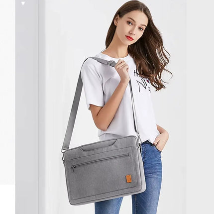 Stylish Grey 16-Inch Laptop Bag for Women – Water-Resistant, Lightweight & Multi-Compartment Work Tote