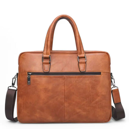 Premium Brown Leather 13-Inch Laptop Bag for Men – Timeless Design & Practical Functionality