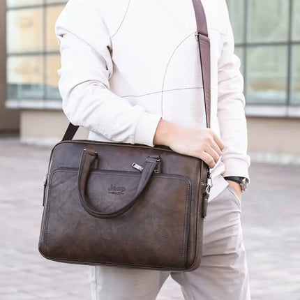 Premium 14-Inch Leather Laptop Bag for Men – Timeless Elegance & Robust Protection