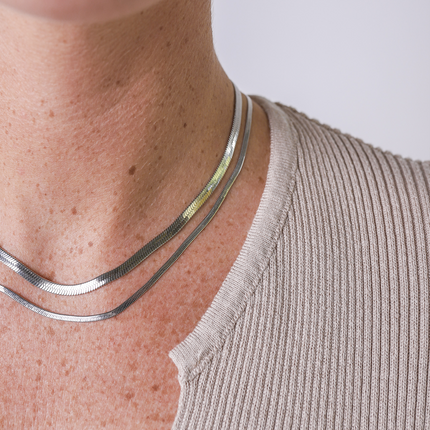 Gold Snake Chain Necklace – 14K Gold Plated, Adjustable Length, Minimalist Jewelry for Women