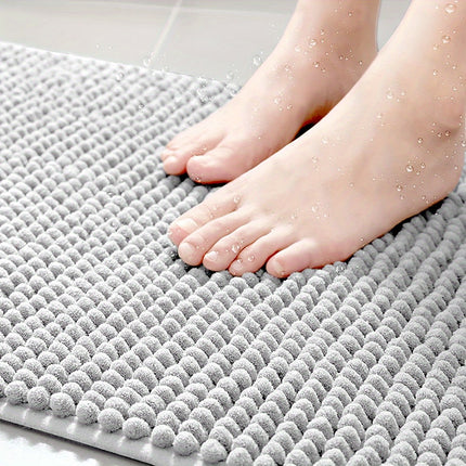 Evelyn L-Shaped Non-Slip Bath Mat 27.5" x 27.5" – Soft Plush Bathroom Rug for Safety & Comfort