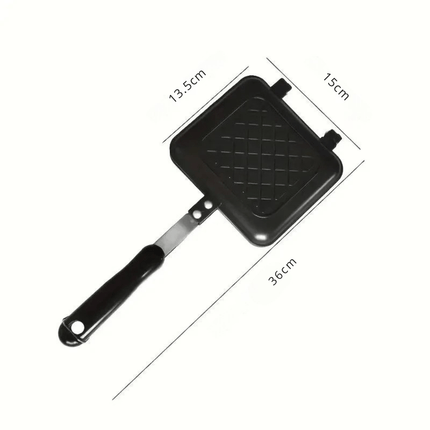 Double Sandwich Maker – Nonstick Double Grill Panini Press for Gas Stovetop, Portable & Compact