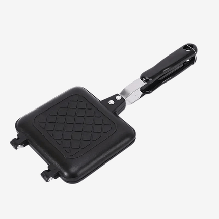 Double Sandwich Maker – Nonstick Double Grill Panini Press for Gas Stovetop, Portable & Compact