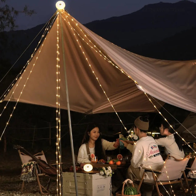 Portable LED Camping Lantern with Hanging Hook – Warm White Light, Battery-Powered, Waterproof, Ideal for Outdoor Adventures