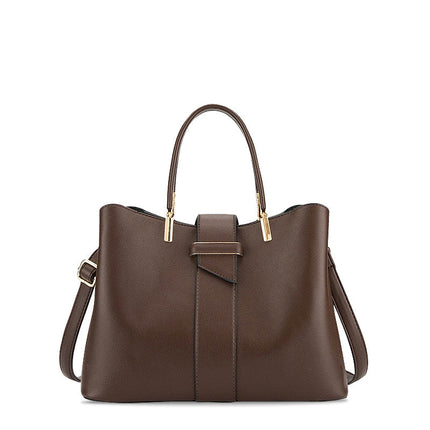 Elegant Handbag – Vegan Leather with Gold Details