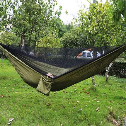 Double Camping Hammock for 2 – Lightweight Parachute Fabric with Suspension System – Ideal for Hiking, Backpacking, and Backyard Relaxation