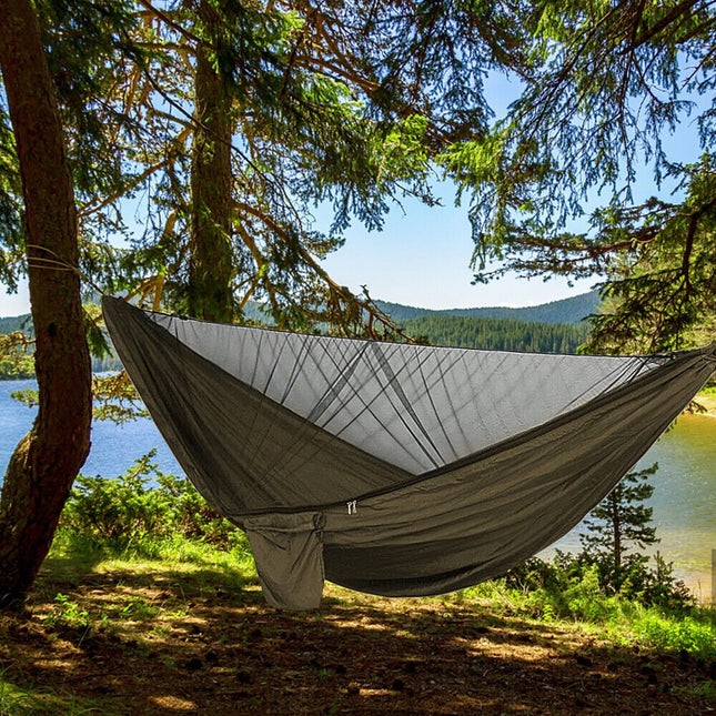 Double Camping Hammock for 2 – Lightweight Parachute Fabric with Suspension System – Ideal for Hiking, Backpacking, and Backyard Relaxation