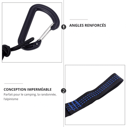 Double Camping Hammock for 2 – Lightweight Parachute Fabric with Suspension System – Ideal for Hiking, Backpacking, and Backyard Relaxation